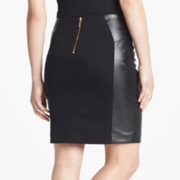 Michael Kors Faux Leather Panel Skirt - Picture 2 of 7